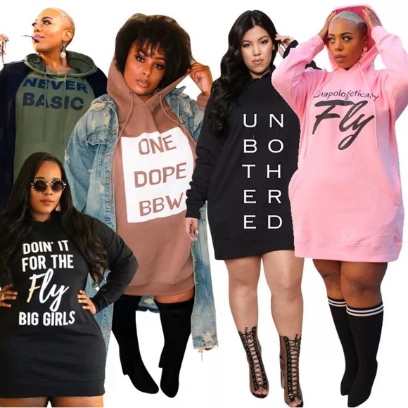 Black Graphic Hoodie Dress - Picture 4 of 6